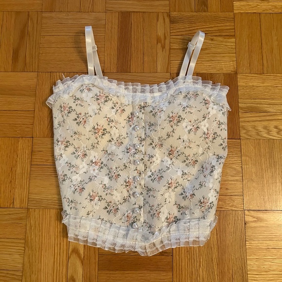 White Floral Lace Cami Top - Picture 1 of 2